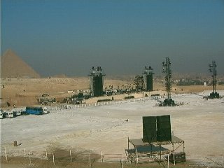 The concert site behind the pyramids on the Giza plateau...  copyright Jarrelook