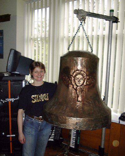 Tracy and our new bell!