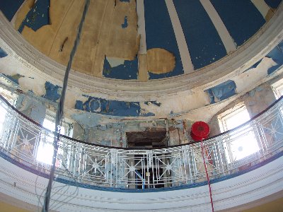 The rotunda roof is beginning to deteriorate badly now...
